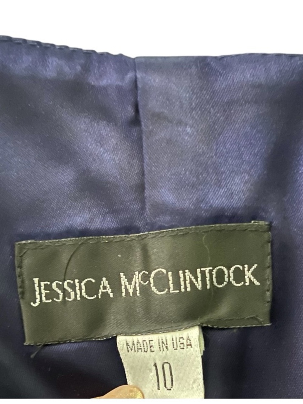 Jessica McClintock Red, White & Navy Strapless Colorblock Top - Picture 4 of 6